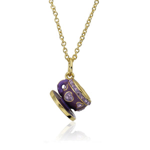 Molly Glitz Tea For Two Necklace ~ Purple