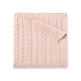 Elegant Baby Horseshoe Cable Knit Blanket ~ Blush