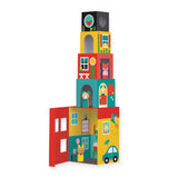 Petit Collage Peek-A-Boo House Stacking Blocks Play Set