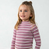 Mayoral Girls Ribbed Mock Neck l/s Top ~ Violet Mix
