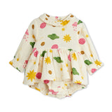 Mini Rodini Baby Space Print Muslin Skirted Bubble ~ Off-White