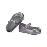 Mini Melissa Sweet Love Bow Shoes ~ Silver Glitter