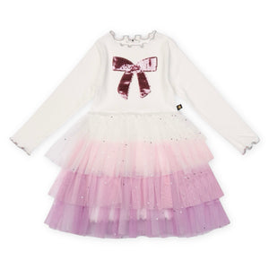Petite Hailey Triple Layer l/s Tutu Dress ~ White