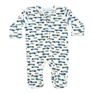 Baby Steps Zip Footie ~ Raceway/Sand