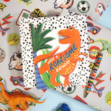 Eleanor Bowmer Dinosaur Shaped Birthday Card