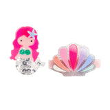 Lilies & Roses Neon Pink Mermaid & Shell Hair Clips