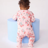 Petit Bateau Front Snap Floral Print Footie ~ Pink Multi