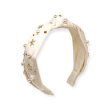 Bari Lynn Velvet Pearl Studded Headband