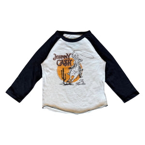 Rowdy Sprout Baby Johnny Cash Rambler l/s Raglan Tee ~ Vintage White/Black