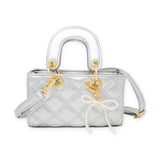Tiny Treats Quilted Rectangle Bow Charm Handbag