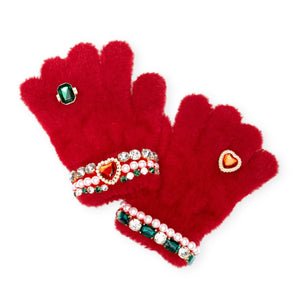 Super Smalls Ruby Red Jeweled Gloves