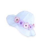 Jamie Rae Hats Stella Sun Hat ~ White/Pink & Lavender Mini Roses
