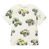 Mayoral Boys s/s Monster Trucks Print T-shirt ~ Cream