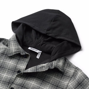 Molo Hugin Plaid Jacket w/ Hood ~ Moon Check