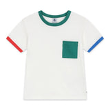 Petit Bateau Boys Contrast Trim s/s Pocket T-shirt ~ White