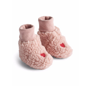 Molo Baby Umut Sherpa Booties ~ Red Hearts Soft