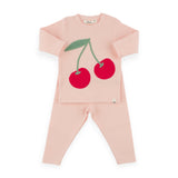 Oh Baby! Cherries 2pc Set ~ Pale Pink/Berry