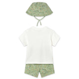 Mayoral Baby Boy Tee & Shorts Set w/ Bucket Hat ~ Matcha