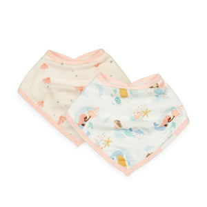Loulou Lollipop Muslin Bandana Bib Set ~ Mermaids