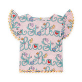 Stella McCartney Girls Stella Lettering s/s Blouse & Shorts Set ~ Pink Multi