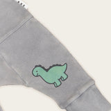 Huxbaby Burgersaurus Sweatshirt & Vintage Dino Slouch Pants Set ~ Washed Grey