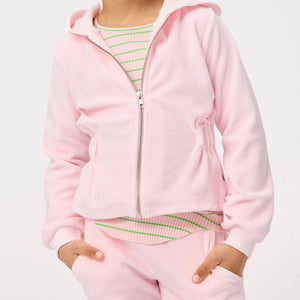 Molo Madge Velour Zip Hoodie & Adoria Flare Sweatpants Set  ~ Charlotte Pink