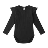 Rylee + Cru Baby Ruffle Onesie & Wide Leg Overalls Set ~ Black/Leopard