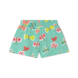 Mayoral Baby Girl 3D Butterfly Top & Printed Shorts Set ~ White/Turquoise