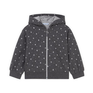 Mayoral Baby Girl Stars Zip Hoodie, l/s Tee & Sweatpants Set ~ Heathered Lead