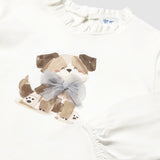 Mayoral Baby Girl Tulle Embellished l/s Top ~ Cream