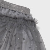 Mayoral Baby Girl Cardigan, l/s Tee & Tulle Skirt 3 Piece Set ~ Silver