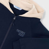Mayoral Boys Bi-material Zip Hoodie & Sweatpants Set ~ Blue