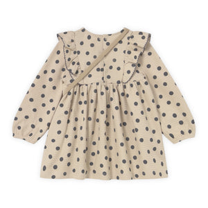 Mayoral Baby Girl Polka Dot Frill Dress w/ Bag ~ Tapioca