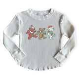 Rowdy Sprout Grateful Dead 3 Bears Holiday Thermal l/s Tee ~ Vintage White