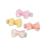 Lilies & Roses Little Bow Hair Clips Set ~ Pink Pastel Shades
