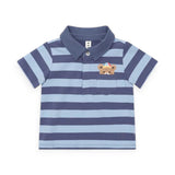 Huxbaby Peeping Hux Striped Polo & Slouch Shorts Set ~ Blue/Midnight