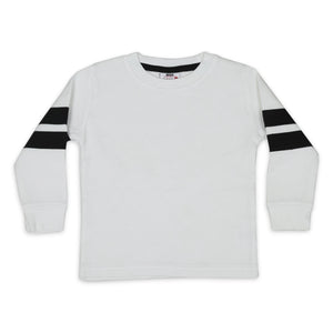 Mish Stripe Sleeve Thermal l/s Top ~ White/Black