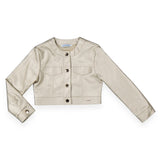 Mayoral Girls Metallic Faux Leather Jacket ~ Golden