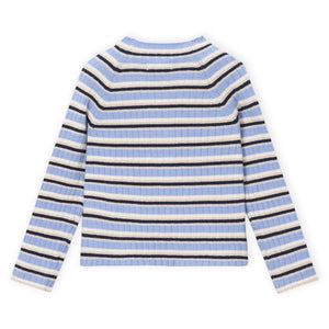 Mayoral Girls Ribbed Mock Neck Top 7-12 ~ Sky Mix