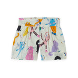 Stella McCartney Girls Roller Cat Tee & Cat Print Shorts Set 7-12 ~ Purple/White