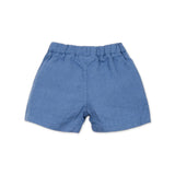 Play Up Baby Pineapple Print T-Shirt & Linen Shorts Set ~ White/Blue