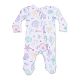 Angel Dear 2 Way Zipper Ruffle Back Footie ~ Beach Days