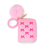 Tiny Treats 3D Bow Pom Pom Zip Wallet
