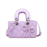 Tiny Treats Quilted Rectangle Bow Charm Handbag