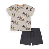 Babyface Baby Boy s/s Printed Tee & Shorts Set ~ Monkeys & Bananas/Antra