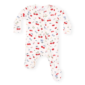 Angel Dear 2 Way Zipper Footie ~ Watercolor Cherries