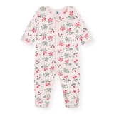 Petit Bateau Front Snap Floral Footie ~ Pink Multi