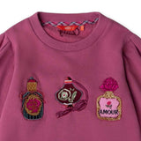 Oilily Girls Honny Perfume Embroidered Sweatshirt ~ Red Violet