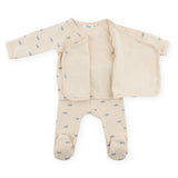 Oh Baby! Printed 2pc Kimono Set ~ Mini Fish/Natural