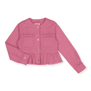 Mayoral Girls Twill Peplum Jacket ~ Orchid